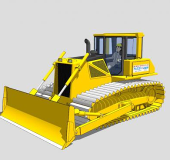 工程车推土机SU模型下载_sketchup草图大师SKP模型