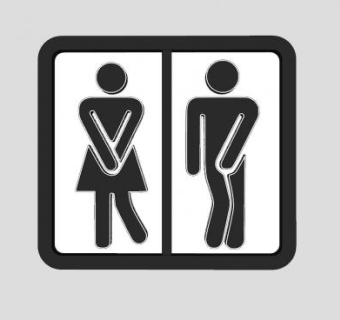黑白色男女厕所标志SU模型下载_sketchup草图大师SKP模型
