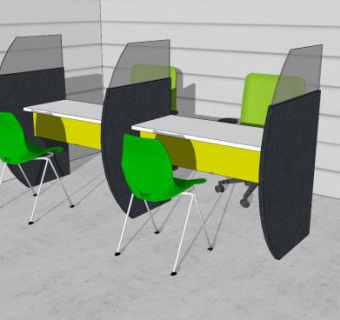 行政洽谈桌椅SU模型下载_sketchup草图大师SKP模型