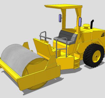 工程车辆压路机SU模型下载_sketchup草图大师SKP模型