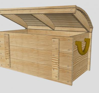 木制宝箱SU模型下载_sketchup草图大师SKP模型