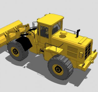 工程车推土车SU模型下载_sketchup草图大师SKP模型