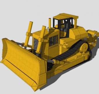 工程车辆推土机SU模型下载_sketchup草图大师SKP模型
