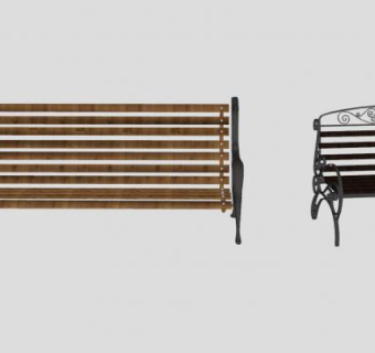 欧式户外公园长椅SU模型下载_sketchup草图大师SKP模型