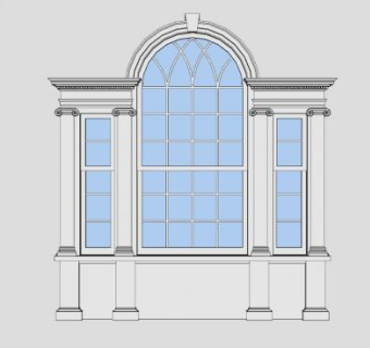 欧式窗口窗户SU模型下载_sketchup草图大师SKP模型