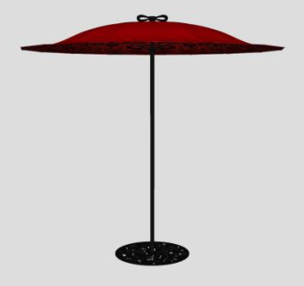 红色遮阳伞太阳伞SU模型下载_sketchup草图大师SKP模型