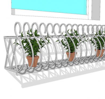 挂墙花架SU模型下载_sketchup草图大师SKP模型