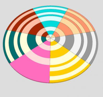 圆形色块拼盘SU模型下载_sketchup草图大师SKP模型