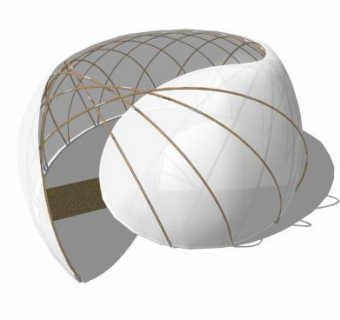 竹拉膜亭子SU模型下载_sketchup草图大师SKP模型