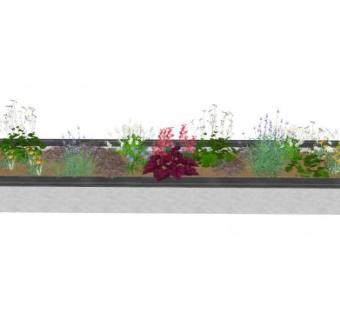 花坛花圃花池景观SU模型下载_sketchup草图大师SKP模型