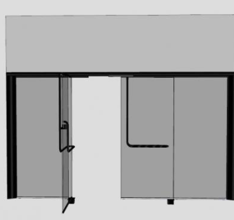 门面店面商铺玻璃门推拉门SU模型下载_sketchup草图大师SKP模型