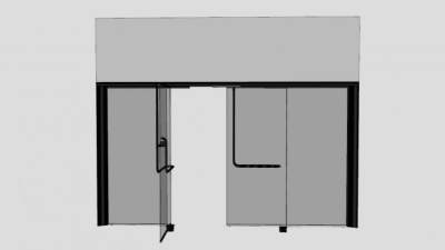 门面店面商铺玻璃门推拉门SU模型下载_sketchup草图大师SKP模型