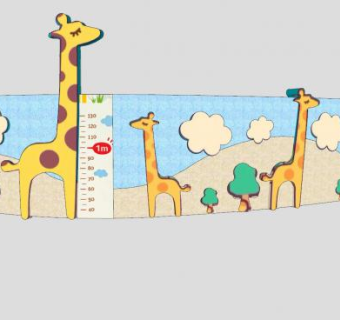 儿童长劲鹿景墙SU模型下载_sketchup草图大师SKP模型