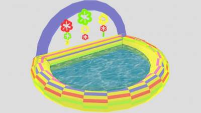儿童游泳池SU模型下载_sketchup草图大师SKP模型