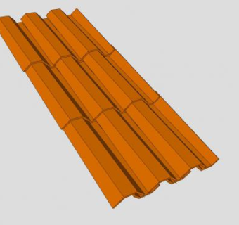 屋檐琉璃瓦片SU模型下载_sketchup草图大师SKP模型