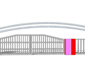 幼儿园特色大门口SU模型下载_sketchup草图大师SKP模型