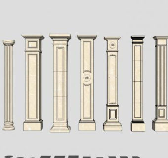 罗马柱造型系列SU模型下载_sketchup草图大师SKP模型