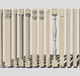 欧式罗马柱系列SU模型下载_sketchup草图大师SKP模型