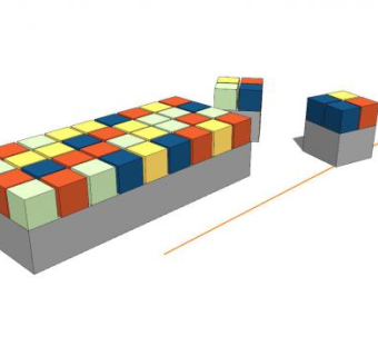 魔方形户外景观座椅SU模型下载_sketchup草图大师SKP模型