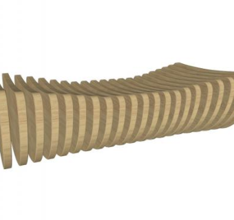 创意木质景观座椅SU模型下载_sketchup草图大师SKP模型