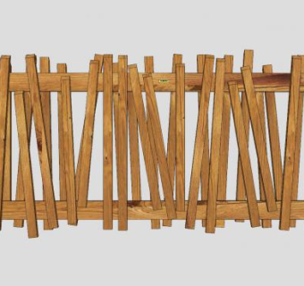 原木木栏栅栅栏SU模型下载_sketchup草图大师SKP模型