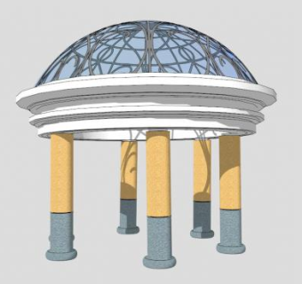 欧式圆亭SU模型下载_sketchup草图大师SKP模型