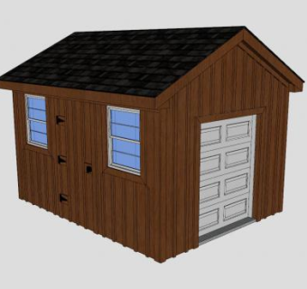 简单小木屋木房子SU模型下载_sketchup草图大师SKP模型