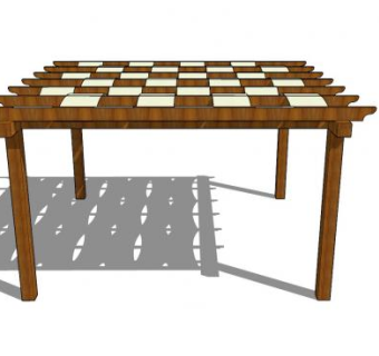 防腐木花架藤架sketchup模型下载_sketchup草图大师SKP模型