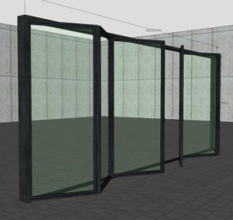 折叠玻璃门sketchup模型下载_sketchup草图大师SKP模型