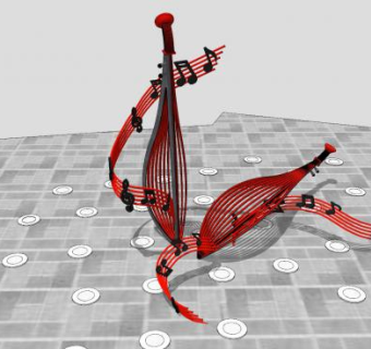音乐音符雕塑SU模型下载_sketchup草图大师SKP模型
