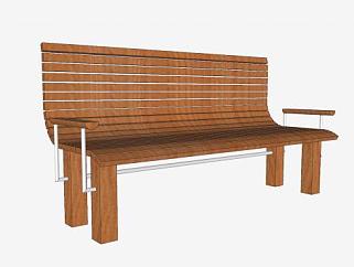 木制户外长椅凳子SU模型下载_sketchup草图大师SKP模型