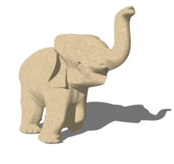 大象石像雕塑SU模型下载_sketchup草图大师SKP模型