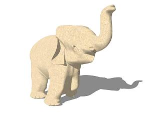<em>大象</em>石像雕塑SU模型下载_sketchup草图大师SKP模型
