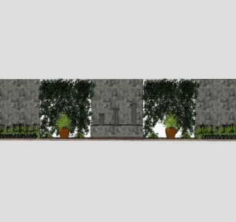 景观绿植墙植物墙SU模型下载_sketchup草图大师SKP模型