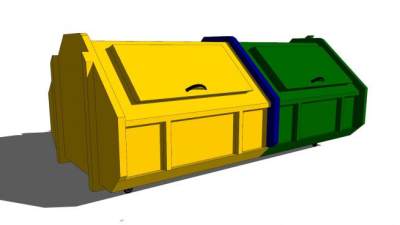 垃圾站垃圾箱SU模型下载_sketchup草图大师SKP模型