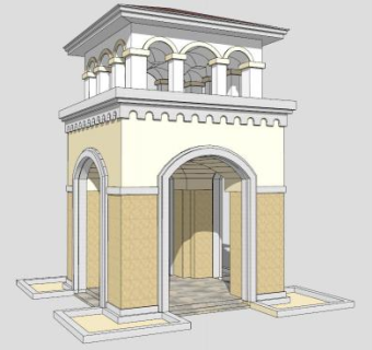 欧式古希腊景亭SU模型下载_sketchup草图大师SKP模型