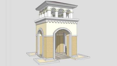 欧式古希腊景亭SU模型下载_sketchup草图大师SKP模型