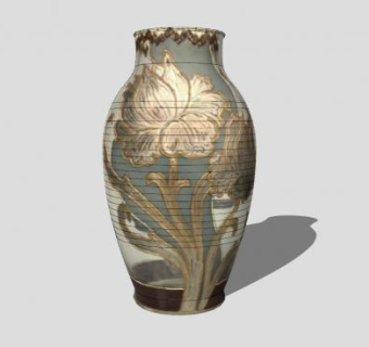 鎏金花瓶装饰陈设SU模型下载_sketchup草图大师SKP模型
