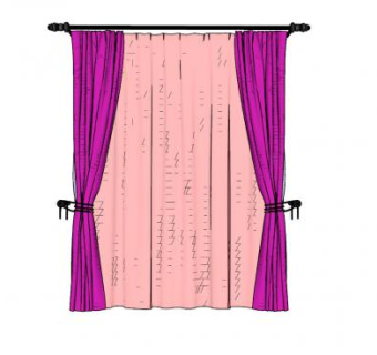 窗帘杆窗帘布SU模型下载_sketchup草图大师SKP模型