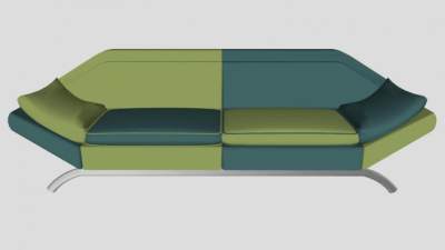 简约双拼色小沙发家具SU模型下载_sketchup草图大师SKP模型