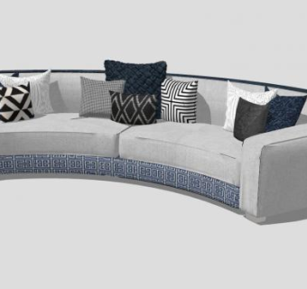 半弧形沙发家具SU模型下载_sketchup草图大师SKP模型