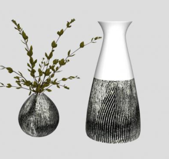 插花花瓶装饰陈设SU模型下载_sketchup草图大师SKP模型