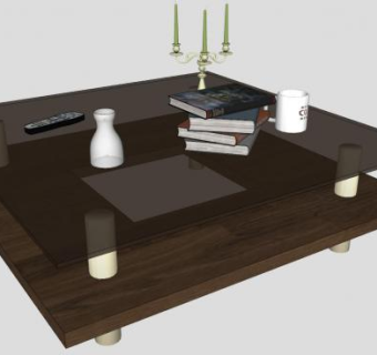 现代方形茶几SU模型下载_sketchup草图大师SKP模型
