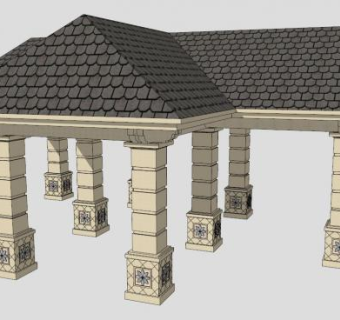 欧式景观亭sketchup模型下载_sketchup草图大师SKP模型