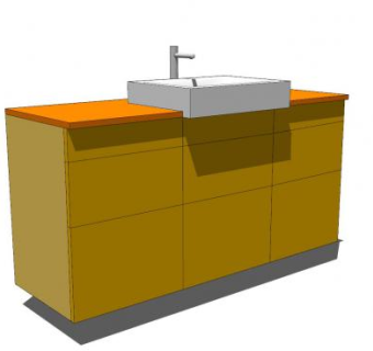 简易现代洗手池洗漱台SU模型下载_sketchup草图大师SKP模型