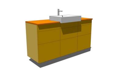 简易现代洗手池洗漱台SU模型下载_sketchup草图大师SKP模型