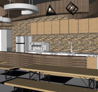 餐厅饮食店SU模型下载_sketchup草图大师SKP模型