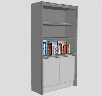 蓝色小书架书本SU模型下载_sketchup草图大师SKP模型