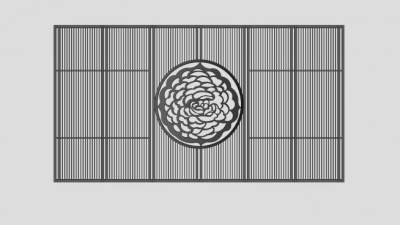 镂空墙花格栅SU模型下载_sketchup草图大师SKP模型