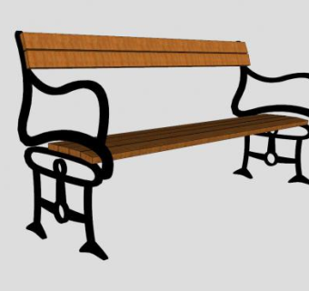 欧式户外长椅凳子SU模型下载_sketchup草图大师SKP模型